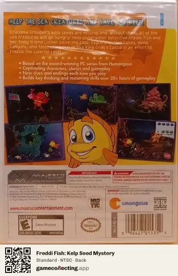 Freddi Fish: Kelp Seed Mystery Nintendo Wii, NTSC box back