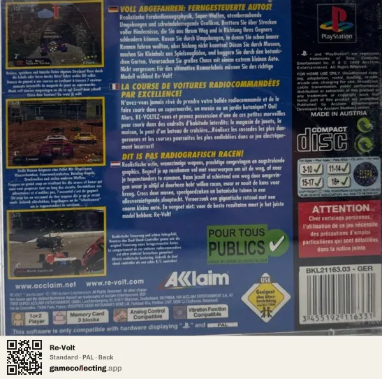 Re-Volt PlayStation, PAL box back