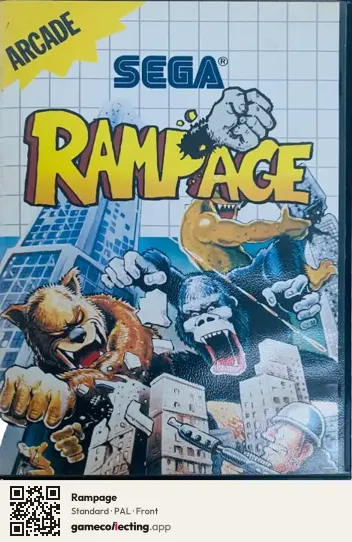 Rampage Sega Master System, PAL box front