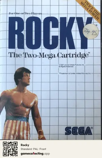 Rocky Sega Master System, PAL box front