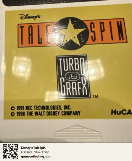 Disney's TaleSpin TurboGrafx-16, NTSC box front