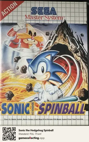 Sonic the Hedgehog Spinball Sega Master System, PAL box front
