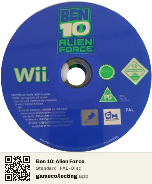 Ben 10: Alien Force Nintendo Wii, PAL disc