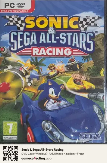 Sonic & Sega All-Stars Racing Computer, United Kingdom box front