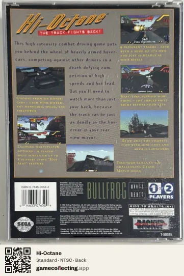 Hi-Octane Sega Saturn, NTSC box back