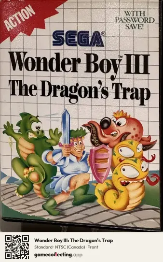 Wonder Boy III: The Dragon's Trap Sega Master System, Canada box front