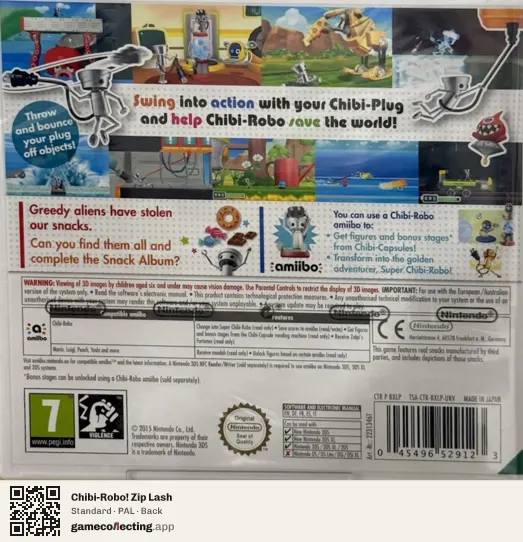 Chibi-Robo! Zip Lash Nintendo 3DS, PAL box back