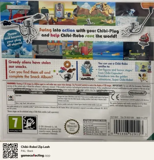 Chibi-Robo! Zip Lash Nintendo 3DS, PAL box back