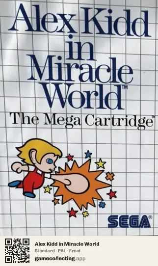 Alex Kidd in Miracle World Sega Master System, PAL box front