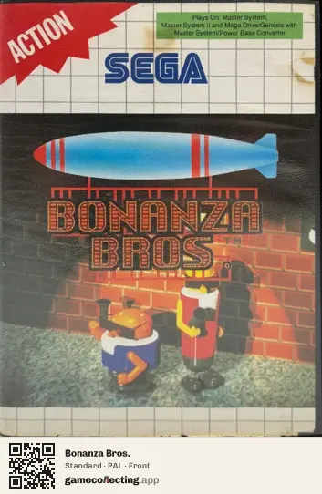 Bonanza Bros. Sega Master System, PAL box front