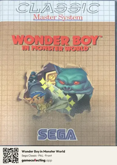 Wonder Boy in Monster World Sega Master System, PAL box front