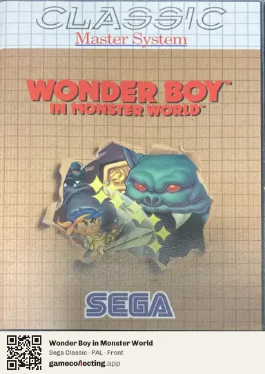Wonder Boy in Monster World Sega Master System, PAL box front