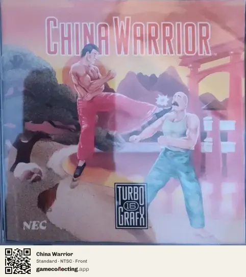 China Warrior TurboGrafx-16, NTSC box front