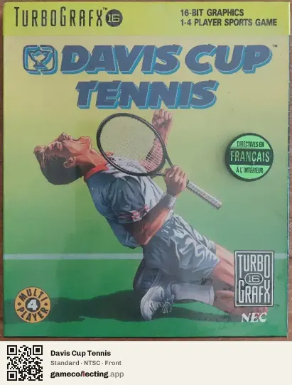 Davis Cup Tennis TurboGrafx-16, NTSC box front