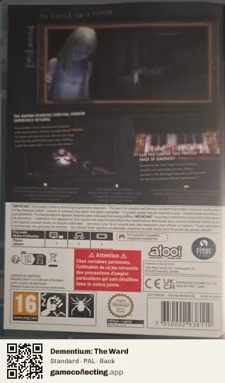 Dementium: The Ward Nintendo Switch, PAL box back