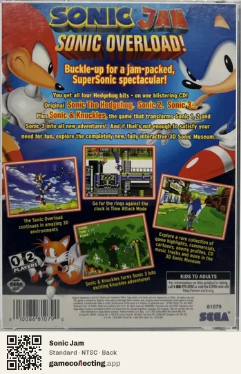 Sonic Jam Sega Saturn, NTSC box back
