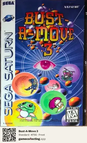 Bust-A-Move 3 Sega Saturn, NTSC box front