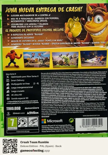 Crash Team Rumble Xbox Series X, Spain box back