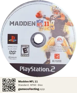 Madden NFL 11 PlayStation 2, NTSC disc