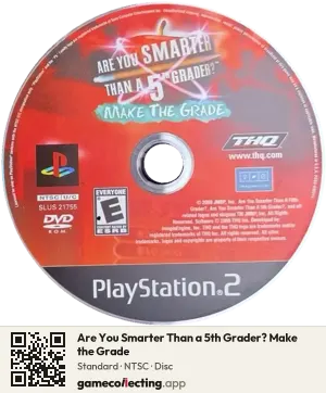 Are You Smarter Than a 5th Grader? Make the Grade PlayStation 2, NTSC disc