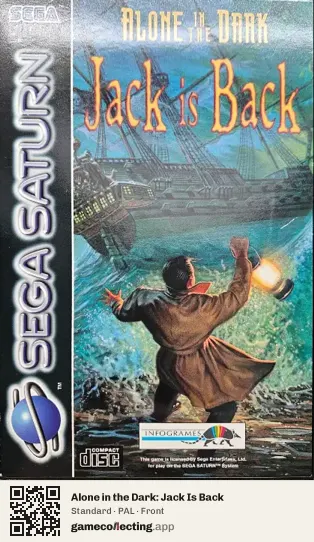Alone in the Dark: Jack Is Back Sega Saturn, PAL box front