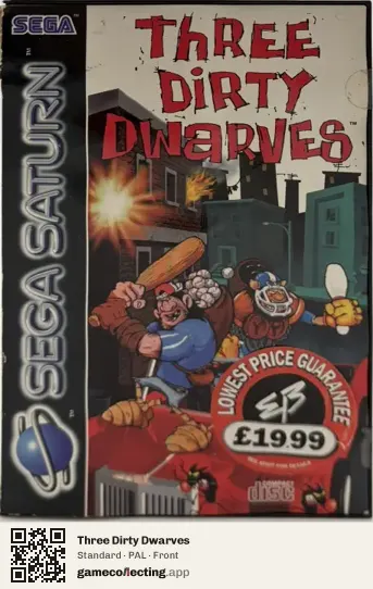 Three Dirty Dwarves Sega Saturn, PAL box front