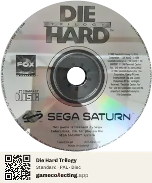 Die Hard Trilogy Sega Saturn, PAL disc