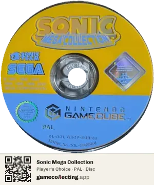 Sonic Mega Collection Nintendo GameCube, PAL disc