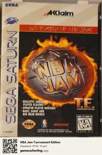 NBA Jam Tournament Edition Sega Saturn, NTSC box front