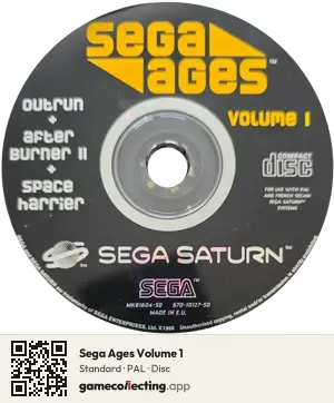 Sega Ages Volume 1 Sega Saturn, PAL disc