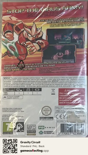 Gravity Circuit Nintendo Switch, PAL box back