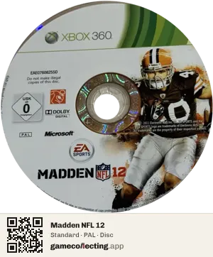 Madden NFL 12 Xbox 360, PAL disc
