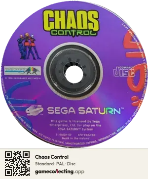 Chaos Control Sega Saturn, PAL disc