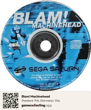 Blam! Machinehead Sega Saturn, PAL disc