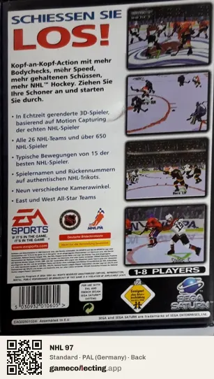 NHL 97 Sega Saturn, Germany box back