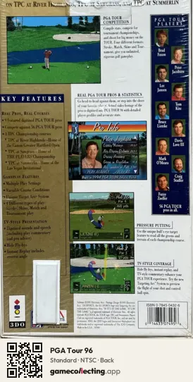 PGA Tour 96 3DO Interactive Multiplayer, NTSC box back