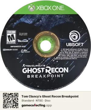 Tom Clancy's Ghost Recon Breakpoint Xbox One, NTSC disc