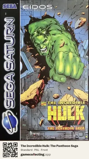 The Incredible Hulk: The Pantheon Saga Sega Saturn, PAL box front
