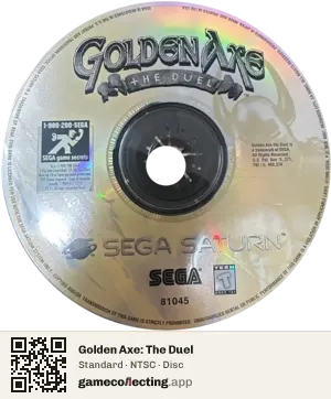 Golden Axe: The Duel Sega Saturn, NTSC disc
