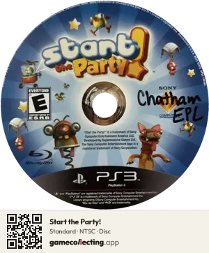 Start the Party! PlayStation 3, NTSC disc