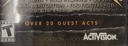 Guitar Hero: Metallica, the ESRB box on its front