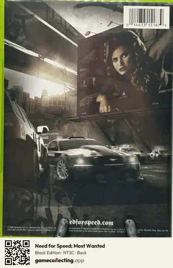 Need for Speed: Most Wanted Xbox, NTSC box back