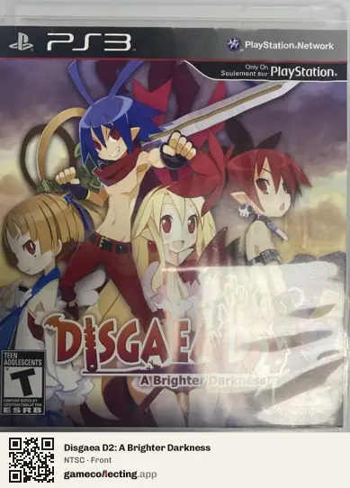 Disgaea D2: A Brighter Darkness PlayStation 3, NTSC box front