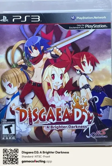 Disgaea D2: A Brighter Darkness PlayStation 3, NTSC box front