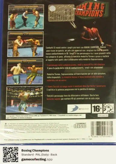Boxing Champions PlayStation 2, Italy box back