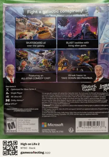 High on Life 2 Xbox Series X, NTSC box back