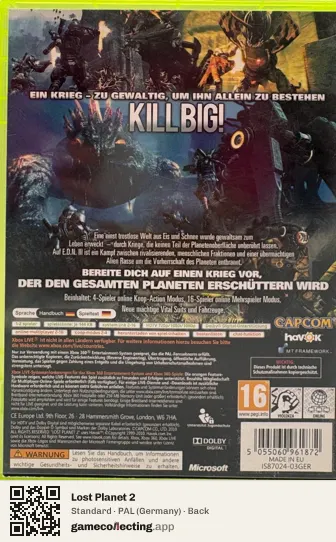 Lost Planet 2 Xbox 360, Germany box back