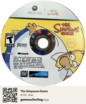 The Simpsons Game Xbox 360, NTSC disc