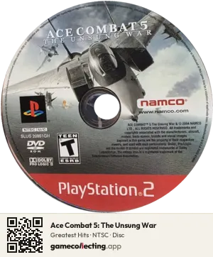 Ace Combat 5: The Unsung War PlayStation 2, NTSC disc