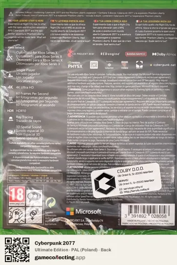 Cyberpunk 2077 Xbox Series X, Poland box back